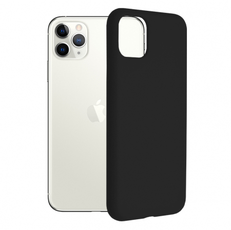 iPhone 11 Pro Max - Husa iPhone 11 Pro Max, Soft Edge Silicone, Negru