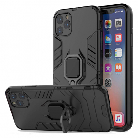 iPhone 11 Pro Max - Husa iPhone 11 Pro Max, Techsuit Shield Ring, Negru