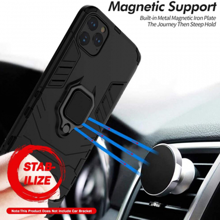 Husa iPhone 11 Pro Max, Techsuit Shield Ring, Negru [6]
