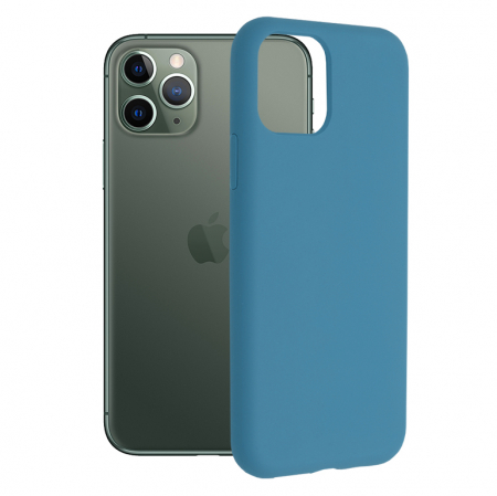 iPhone 11 Pro - Husa iPhone 11 Pro, Soft Edge Silicone, Denim Blue