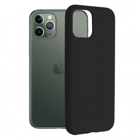 iPhone 11 Pro - Husa iPhone 11 Pro, Soft Edge Silicone, Negru
