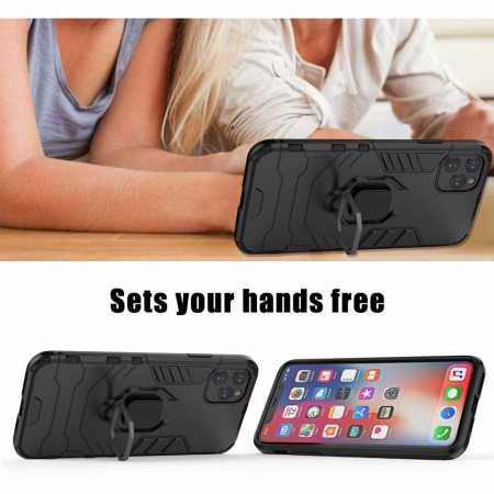 Husa iPhone 11 Pro, Techsuit Shield Ring, Negru [8]
