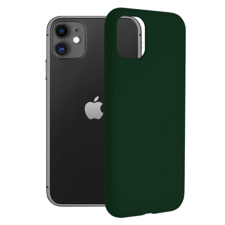 iPhone 11 - Husa iPhone 11, Soft Edge Silicone, Dark Green