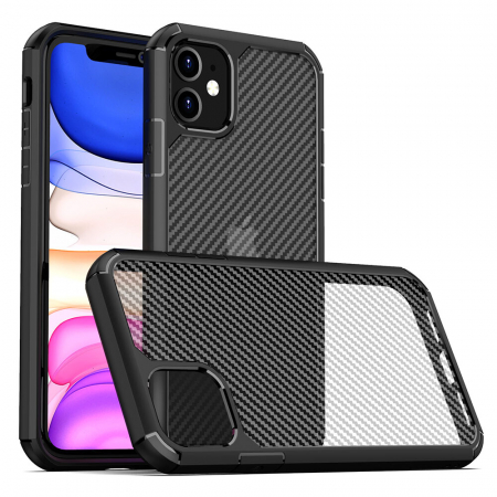 iPhone 11 - Husa iPhone 11, Techsuit CarbonFuse, Negru