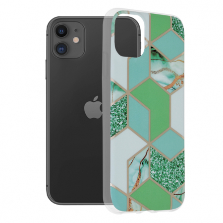 iPhone 11 - Husa iPhone 11, Techsuit Marble Series, Green Hex