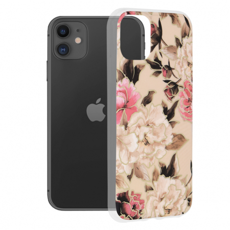 iPhone 11 - Husa iPhone 11, Techsuit Marble Series, Mary Berry Nude