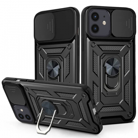 iPhone 12 Pro - Husa iPhone 12 / 12 Pro cu protectie camera Techsuit CamShield Series, Negru