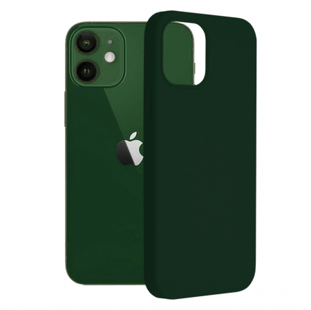 iPhone 12 Pro - Husa iPhone 12 / 12 Pro, Soft Edge Silicone, Dark Green