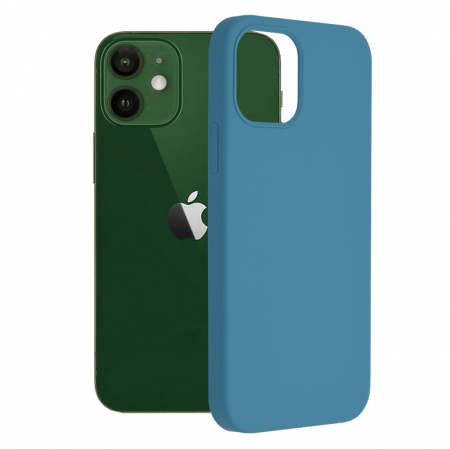 iPhone 12 Pro - Husa iPhone 12 / 12 Pro, Soft Edge Silicone, Denim Blue