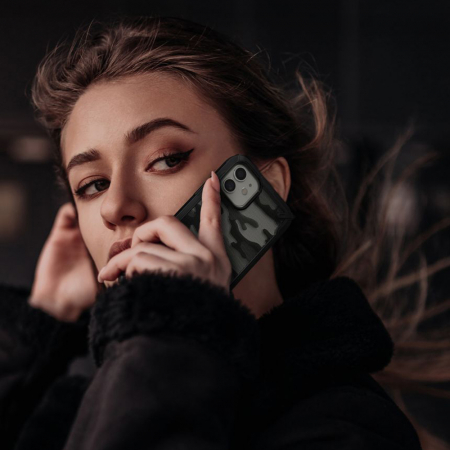 Husa iPhone 12 Mini, Ringke Fusion X, Camo Black [4]