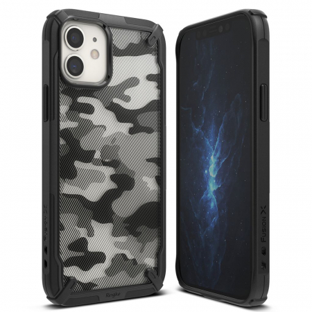 Husa iPhone 12 Mini, Ringke Fusion X, Camo Black [1]
