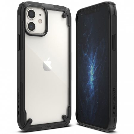 Husa iPhone 12 Mini, Ringke Fusion X, Negru [2]