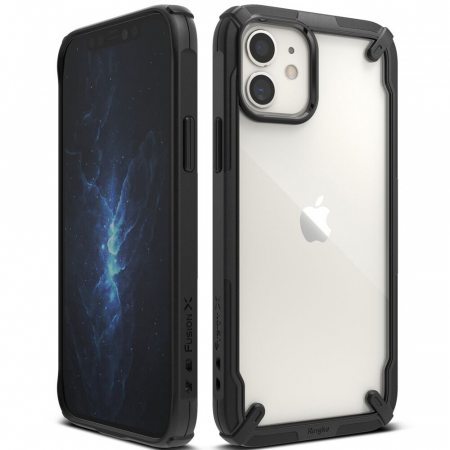 iPhone 12 Mini - Husa iPhone 12 Mini, Ringke Fusion X, Negru