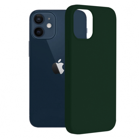 iPhone 12 Mini - Husa iPhone 12 Mini, Soft Edge Silicone, Dark Green