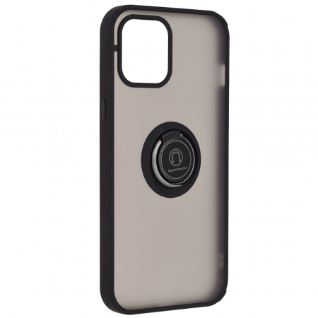 Husa iPhone 12 Pro Max cu inel suport stand magnetic, Negru [2]