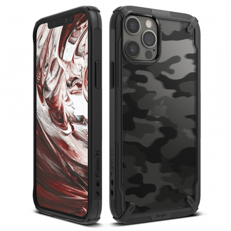 iPhone 12 Pro Max - Husa iPhone 12 Pro Max , Ringke Fusion X, Camo Black
