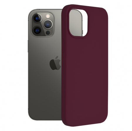 iPhone 12 Pro Max - Husa iPhone 12 Pro Max, Soft Edge Silicone, Plum Violet