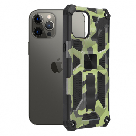 iPhone 12 Pro Max - Husa iPhone 12 Pro Max, Techsuit Blazor, Camo Lime