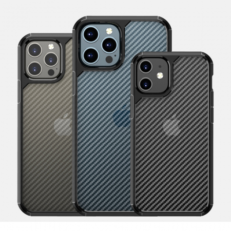 Husa iPhone 12 Pro Max, Techsuit CarbonFuse, Negru [19]