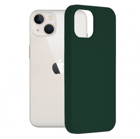 iPhone 13 Mini - Husa iPhone 13 Mini, Soft Edge Silicone, Dark Green
