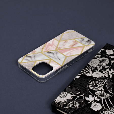 Husa iPhone 13 Mini, Techsuit Marble Series, Pink Hex [4]