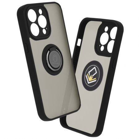 iPhone 13 Pro - Husa iPhone 13 Pro cu inel suport stand magnetic, Negru