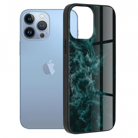 iPhone 13 Pro Max - Husa iPhone 13 Pro Max, Glaze Series, Blue Nebula