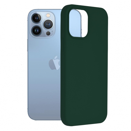 iPhone 13 Pro Max - Husa iPhone 13 Pro Max, Soft Edge Silicone, Dark Green