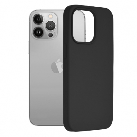 iPhone 13 Pro - Husa iPhone 13 Pro, Soft Edge Silicone, Negru