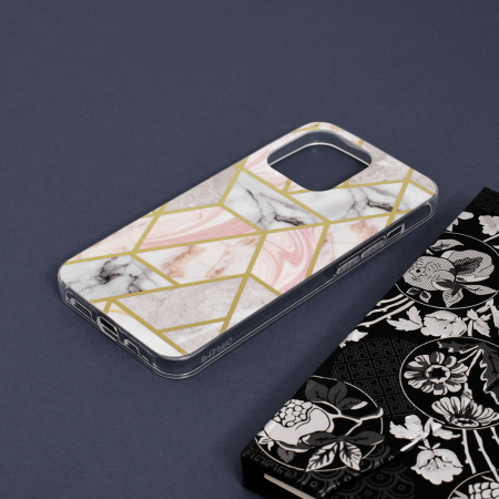 Husa iPhone 13 Pro, Techsuit Marble Series, Pink Hex [4]