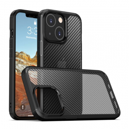 iPhone 13 - Husa iPhone 13, Techsuit CarbonFuse, Negru