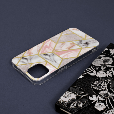 Husa iPhone 13, Techsuit Marble Series, Pink Hex [4]