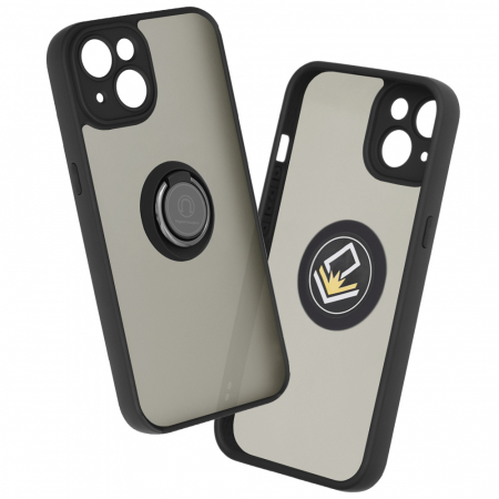 iPhone 14 - Husa iPhone 14 cu inel suport stand magnetic, Negru