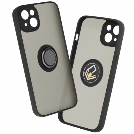 iPhone 14 Plus - Husa iPhone 14 Plus cu inel suport stand magnetic, Negru