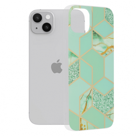 iPhone - Husa iPhone 14 Plus, Techsuit Marble Series, Green Hex