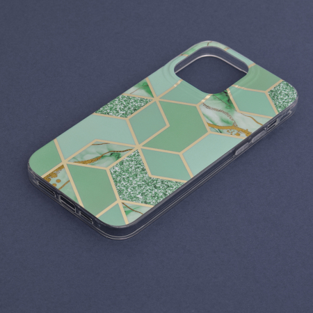Husa iPhone 14 Pro Max, Techsuit Marble Series, Green Hex [4]