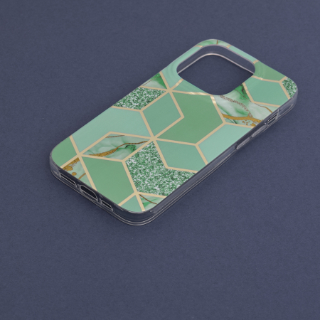 Husa iPhone 14 Pro, Techsuit Marble Series, Green Hex [4]