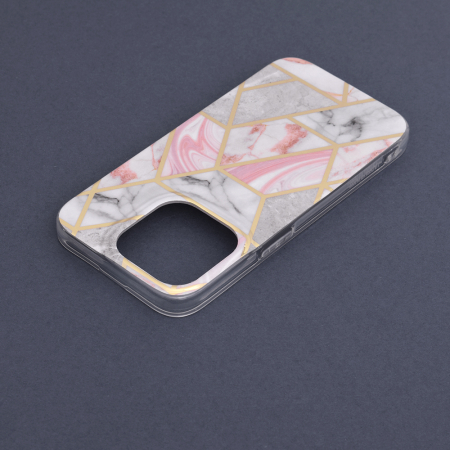 Husa iPhone 14 Pro, Techsuit Marble Series, Pink Hex [5]