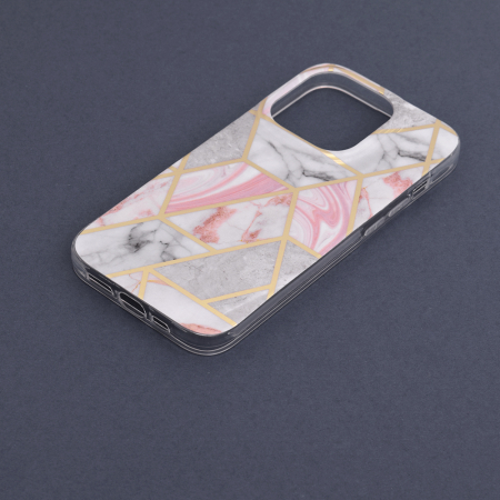 Husa iPhone 14 Pro, Techsuit Marble Series, Pink Hex [4]