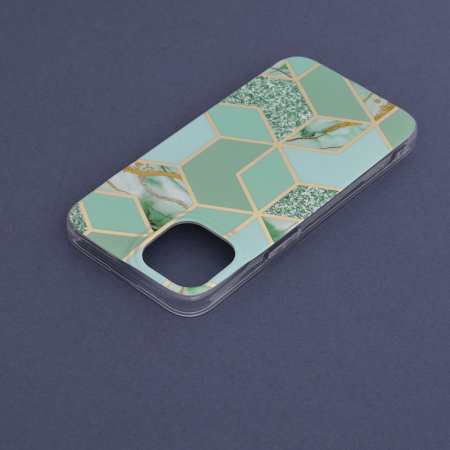 Husa iPhone 14, Techsuit Marble Series, Green Hex [5]