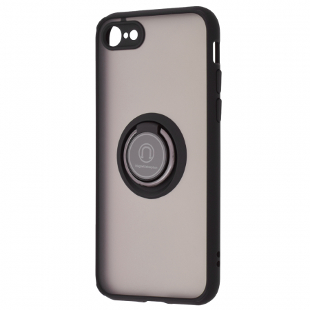 Husa iPhone 7 / 8 / SE 2 (2020) cu inel suport stand magnetic, Negru [4]