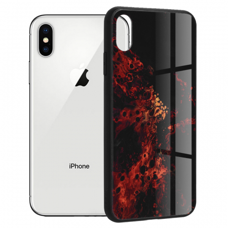 iPhone X - Husa iPhone X / XS, Glaze Series, Red Nebula
