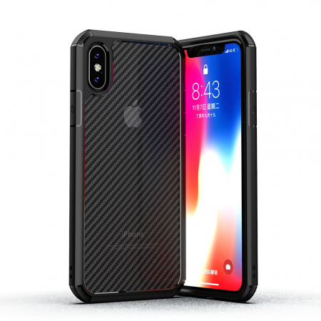 Husa iPhone X / XS, Techsuit CarbonFuse, Negru [1]