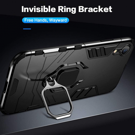 Husa iPhone XR, Techsuit Shield Ring, Negru [8]