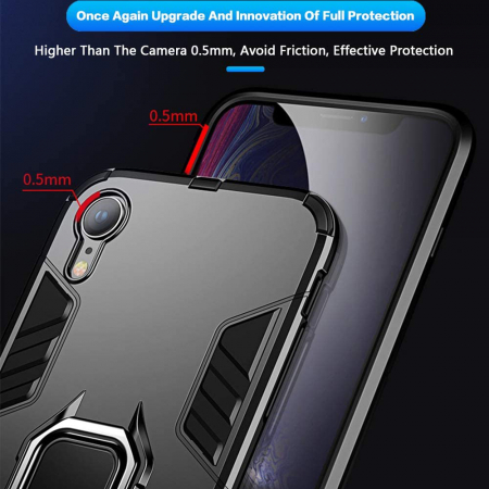 Husa iPhone XR, Techsuit Shield Ring, Negru [7]