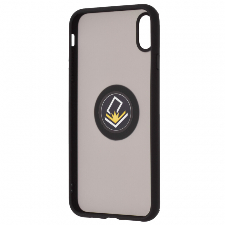 Husa iPhone XS Max cu inel suport stand magnetic, Negru [2]