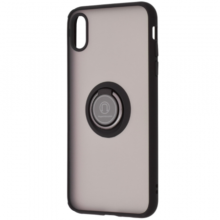 Husa iPhone XS Max cu inel suport stand magnetic, Negru [4]