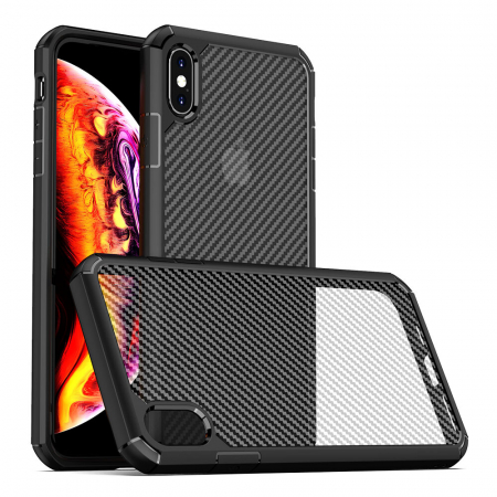 iPhone XS Max - Husa iPhone XS Max, Techsuit CarbonFuse, Negru