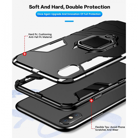 Husa iPhone XS Max, Techsuit Shield Ring, Negru [4]