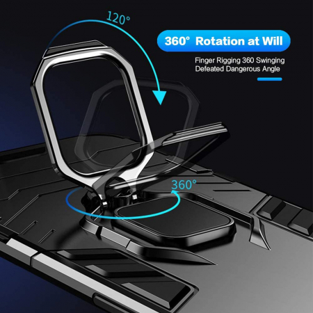 Husa iPhone XS Max, Techsuit Shield Ring, Negru [6]